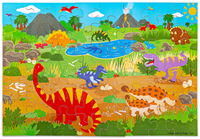 Bigjigs Morgendämmerung der Dinosaurier Bodenpuzzle-2