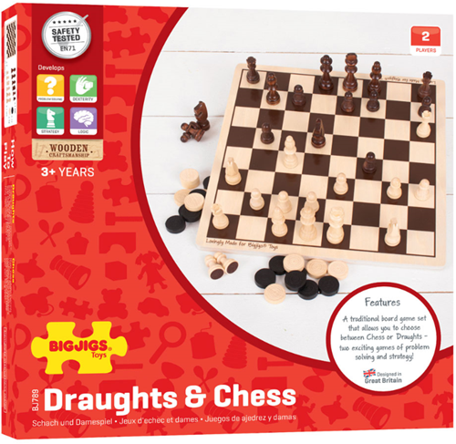 Bigjigs Dame und Schach Spiel-2