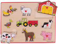 Bigjigs Holzpuzzle Bauernhof - 9 Teile-2
