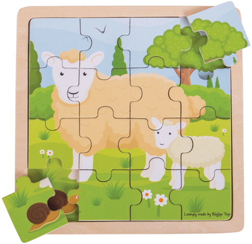 Bigjigs Schaf und Lamm Puzzle-2