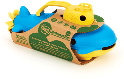 Green Toys Spielzeug U-Boot mit gelbem Griff - nachhaltiges Badespielzeug-3