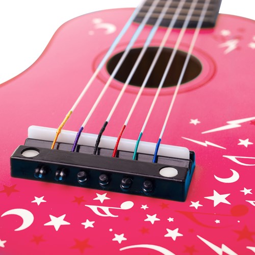 Tidlo Holz Gitarre rosa Blumen Kindergitarre Musikspielzeug-2