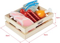 Tidlo Holz Spielzeug Fleisch und Fisch Set - pädagogisches Rollenspiel-3