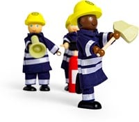 Tidlo Holz Feuerwehrmänner Set mit Zubehör für fantasievolles Spielen-2