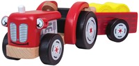 Tidlo Traktor Spielzeug mit Anhänger - Holz Bauernhoffahrzeug-3