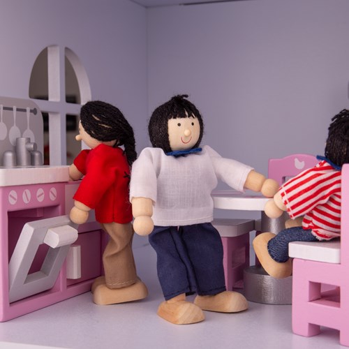 Tidlo Puppenhaus Küche Holz Möbelset 9-teiliges Zubehör-2