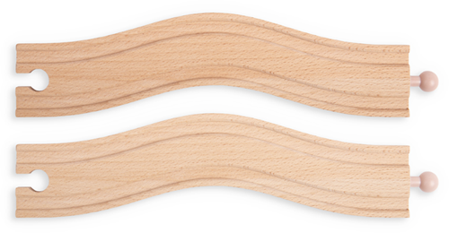 BigJigs Holz Eisenbahn wavy track Set - Schienen Spielzeug-2
