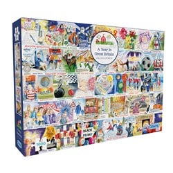 Gibsons Puzzle Ein Jahr in Großbritannien - 1000 Teile Puzzle Spaß