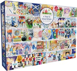 Gibsons Puzzle Ein Jahr in Großbritannien - 1000 Teile Puzzle Spaß