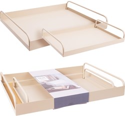 Home & Styling Spielzeug Tablett Set Metall Sandfarbe 2-teilig