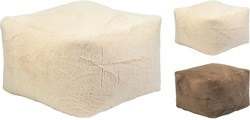Home & Styling Sitzhocker Kunstfell - weicher Kinderhocker 40x40cm beige