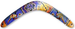 Boomerang Fan Holz-Bumerang Aboriginal rechts 30m Outdoor Mehrfarbig