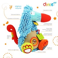 Dolce Toys Spielzeug Klassisches Aktivitäts-Kuscheltier Afghanischer Windhund Alfonso - 32 cm-3