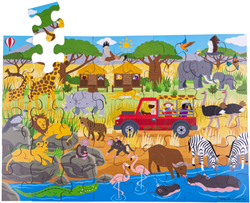 Bigjigs Afrikanisches Abenteuer Bodenpuzzle (48-teilig)