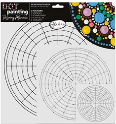 Aladine kreative Schablonen Set Mandala Dot Painting 3 Stück