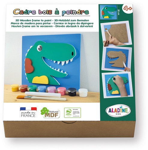 Aladine 3D Bastelset Dinosaurier - kreatives Malset für Kinder ab 4 Jahren