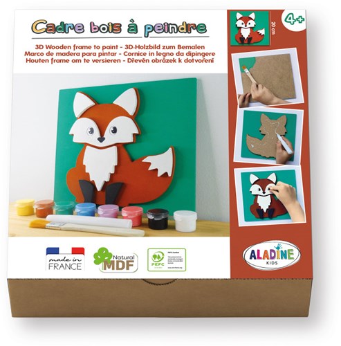 Aladine 3D Bastelset Fuchs aus MDF - kreatives Holzspielzeug
