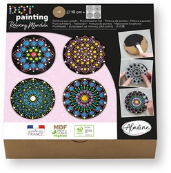 Aladine kreative Dot Painting Set - 8 Untersetzer 10cm Malen