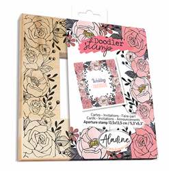 Aladine Holzstempel Blumen - kreativer Bastelstempel 13,5x13,5 cm