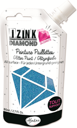 Aladine Glitzerfarbe Blau 24 Karat Izink Diamond 80 ml kreativ