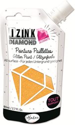 Aladine Glitzerfarbe Izink Diamond 24 Karat 80 ml orange Bastelfarbe