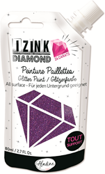 Aladine Glitzerfarbe lila 24 Karat - Izink Diamond 80 ml Bastelfarbe