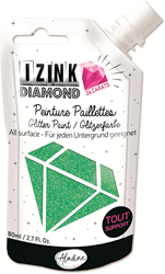 Aladine Glitzerfarbe Izink Diamond 24 Karat 80 ml Pastellgrün Bastelfarbe