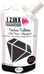 Aladine Glitzerfarbe Izink Diamond 24 Karat Schwarz 80 ml Basteln