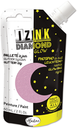 Aladine Bastelfarbe Izink Diamond Glow rosa 60 ml Glow in the Dark
