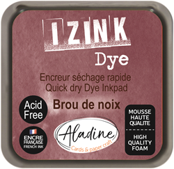 Aladine Stempelkissen Izink Dye Pigment Tinte 5x5 cm Walnussbraun