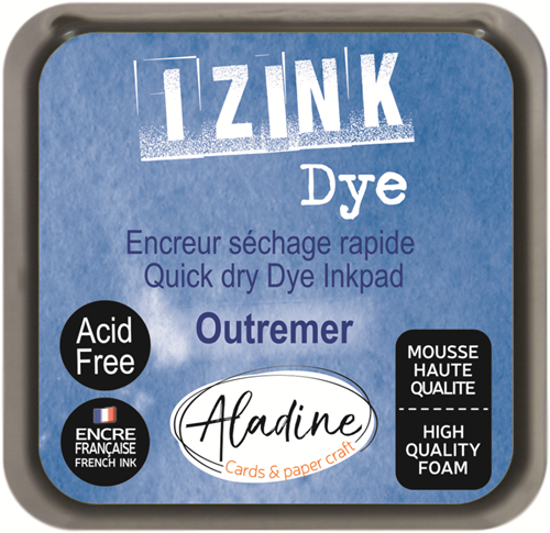 Aladine Stempelkissen Blau 5x5 cm - Izink Dye Tinte für Basteln