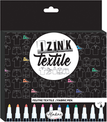 Aladine Textilmarker Set - 12 Farben Stoffmarker für Textilien