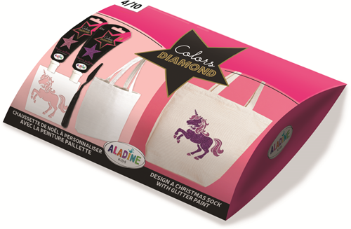 Aladine Einhorn Bastelset - Izink Glitzer Tasche gestalten