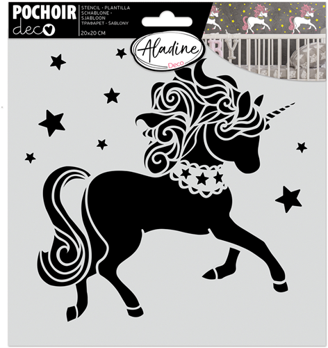 Aladine Aladine Vorlage 20x20 cm Einhorn