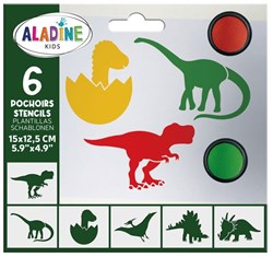 Aladine Schablonen Bastelset Dinosaurier für Kinder Zeichnen