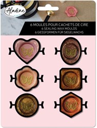 Aladine Siegelwachs Stempel Formen Set - Kreatives Bastelset 6 Stück