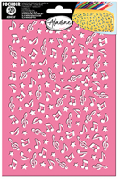 Aladine 3D-Schablone A5 Musiknoten selbstklebend Bastelmaterial