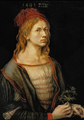 Grafika Albrecht Dürer - Selbstbildnis mit Eryngium, 1493 - 1000 Teile