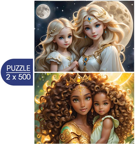 Alipson Puzzle Legespiel 2 Stück La Lune et le Soleil Mutter Tochter