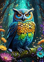 Alipson Puzzle Legespiel Blue Owl - 500 Teile - buntes Spielzeug