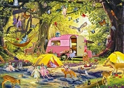 Alipson Puzzle Campingplatz der Feen mit Freunden des Waldes - 1000 Teile