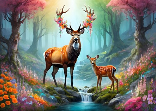 Alipson Puzzle Legespiel Cerf Majestueux 500 Teile mehrfarbig