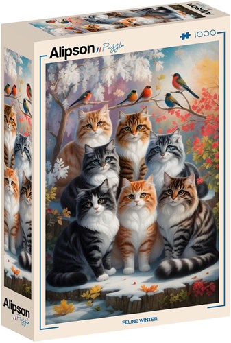Alipson Puzzle Katzen Winter Puzzle 1000 Teile Karton-2
