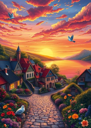 Alipson Puzzle Legespiel Lake View - 500 Teile multicolor