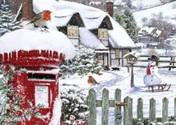 Alipson Puzzle Rotkehlchen mit Schnee - 500 Teile