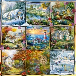 Alipson Puzzle Neun Jahreszeiten-Aufnäher - 1000 Teile
