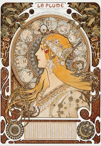 Grafika Alphonse Mucha - La Plume, 1896-97 - 1000 Teile