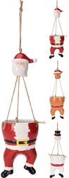 Home & Styling hängender Blumentopf Weihnachten Kunststoff rot 57cm Dekoration