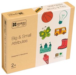 Andreu Toys Lernspielzeug große und kleine Attribute Karton