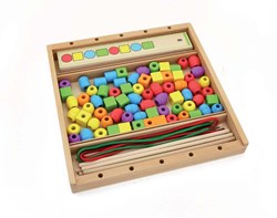 Andreu Toys Perlen Spielzeug - Fädelperlen Box bunt kreativ